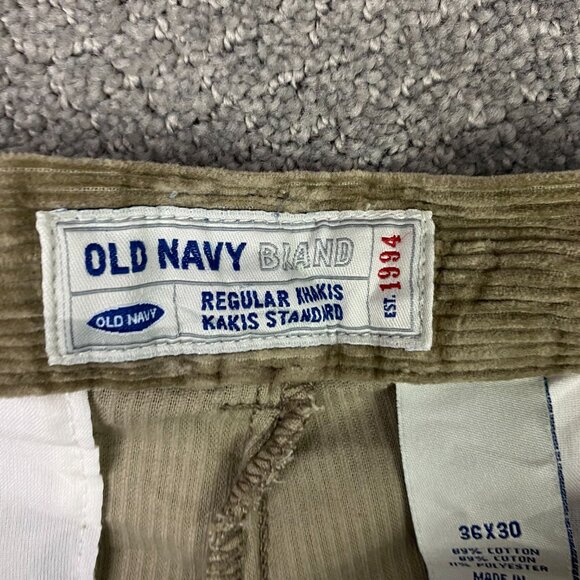 Vintage Y2K Old Navy Corduroy Pants men's 36 x 30 36x29 Wide Leg Baggy Wide Wale - Picture 8 of 15